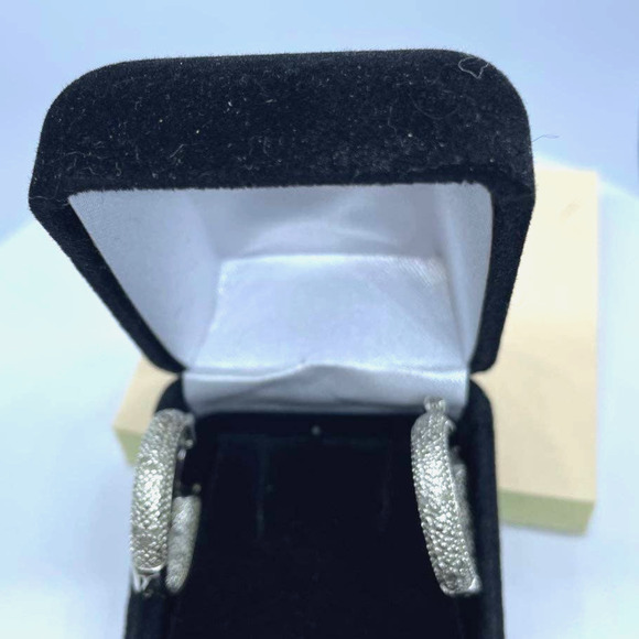 Diamond and Sterling Inside Out Earrings - Picture 1 of 9